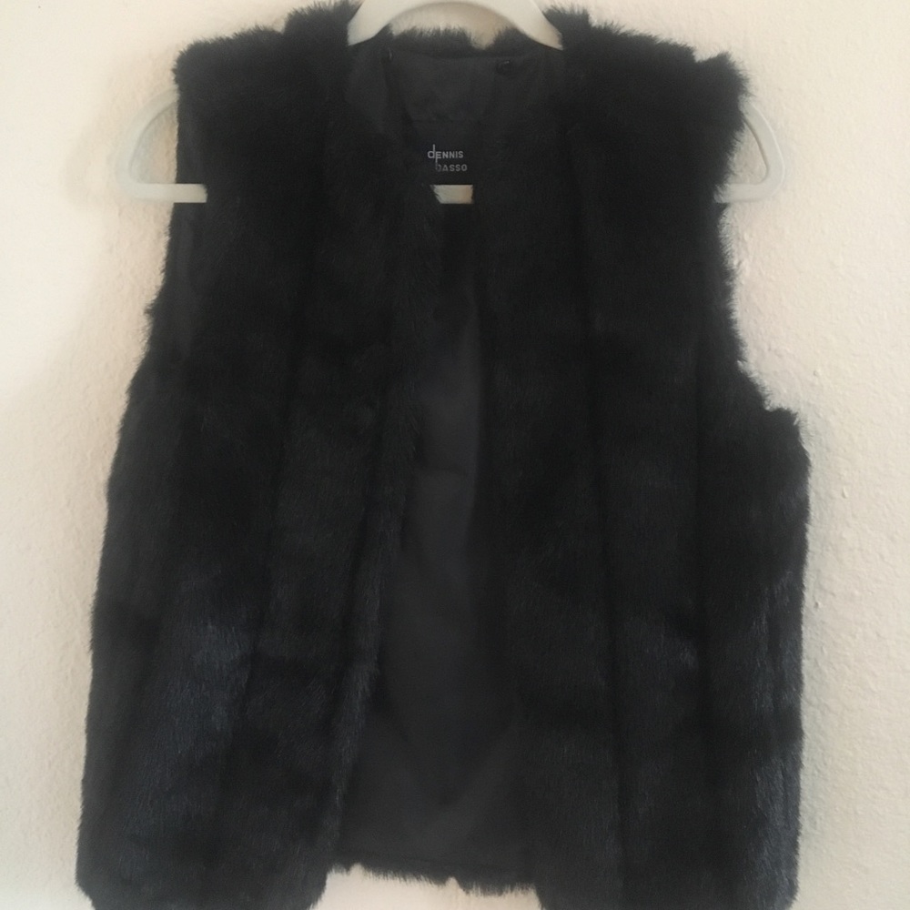 Black Faux Fur Vest